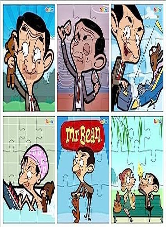 TodFod Wooden Jigsaw Puzzles Toy 54 Pieces 6 in 1, Anime Cartoon Characters Jigsaw Puzzles Educational Toy for Age 3+ Kids & Children Preschool Learning Toy Puzzle (Set of 2) (Mr. Bean & Oggy) - Image 2